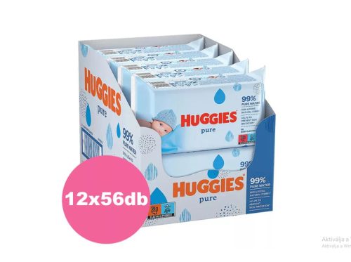 Huggies Pure nedves törlőkendő - 12x56 db