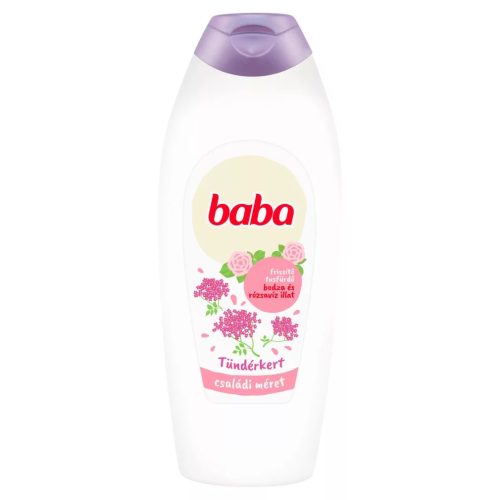 Baba Tündérkert tusfürdő frissítő bodza és rózsavíz illattal 750 ml
