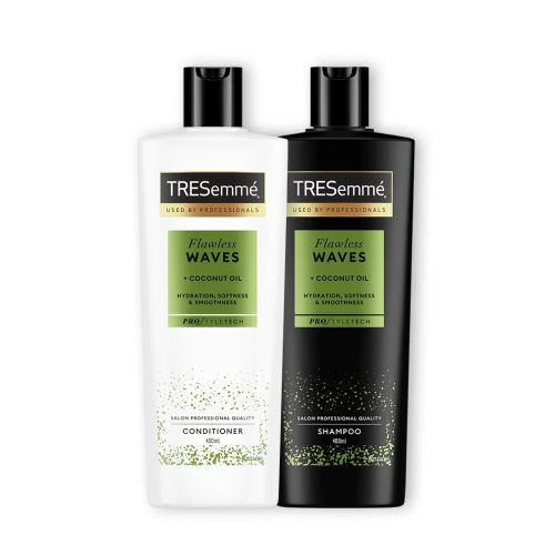 TRESemmé Flawless Waves csomag hullámos és göndör hajra 2×400ml
