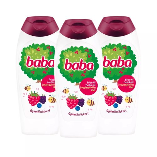 Baba Gyümölcsöskert frissítő tusfürdő bogyósgyümölcs illattal (3x400 ml)