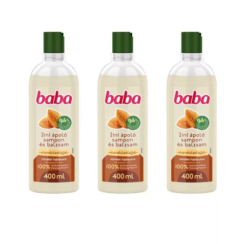 Baba 2in1 sampon és balzsam mandulaolajjal minden hajtípusra 3x400 ml