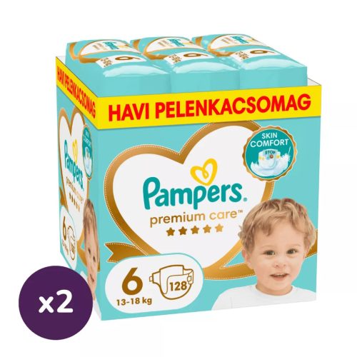 Pampers Premium Care pelenka 6, 13-18 kg, HAVI PELENKACSOMAG 1+1 256 db