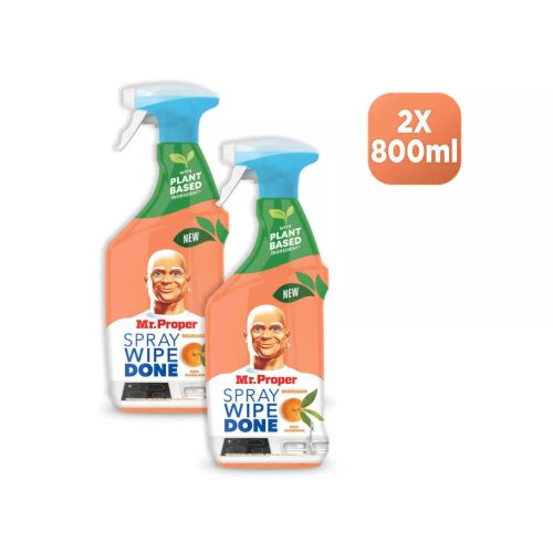 Mr. Proper Wipe Done Mandarin konyhai szórófejes tisztítószer (2x800 ml)