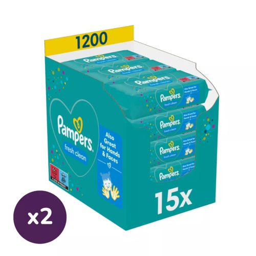 Pampers Fresh Clean nedves törlőkendő (2x15x80 db)