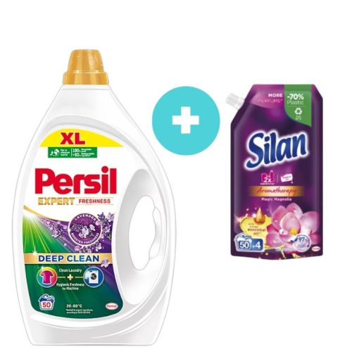 Persil Expert Freshness Lavender folyékony mosószer színes ruhákhoz 50 mosás 2,25 l+AJÁNDÉK:Silan Aromatherapy Magic Magnolia öblítő koncentrátum 54 mosás 594ml