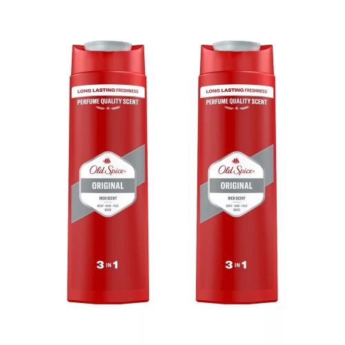 Old Spice Original 3 az 1-ben tusfürdő és sampon férfiaknak (2x400 ml)