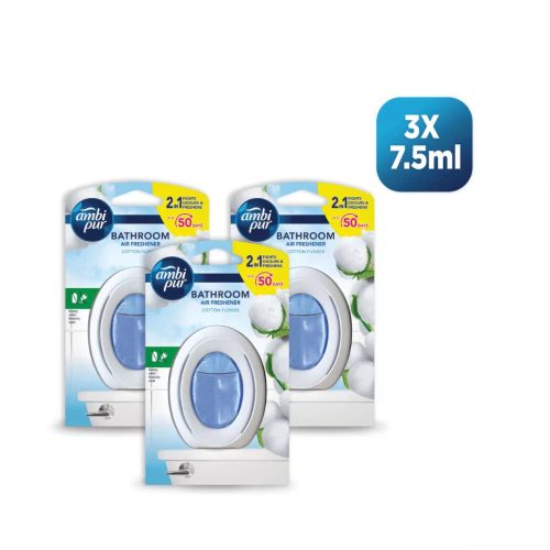 Ambi Pur Bathroom Cotton Fresh fürdőszobai légfrissítő (3x7,5 ml)