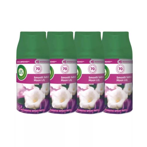 Air Wick Freshmatic Automata Légfrissítő spray utántöltő, Bársonyos Szatén és Éji Liliom (4x250 ml)