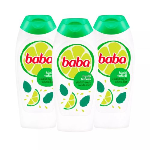 Baba frissítő tusfürdő zöldcitrom és menta illattal (3x400 ml)