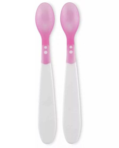 Baby Care hőrzékeny etető kanál 2db- pink
