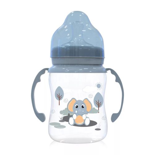 Baby Care Széles nyakú cumisüveg fogantyúval 250ml - Moonlight Blue