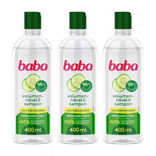 Baba sampon, uborkakivonattal vékonyszálú hajra (3x400 ml)