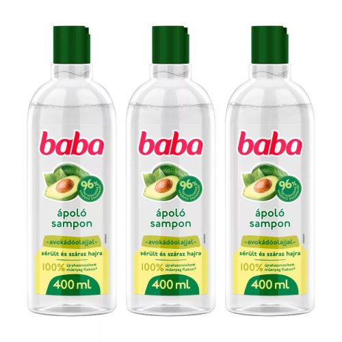 Baba sampon, avokádóolajjal sérült és száraz hajra (3x400 ml)