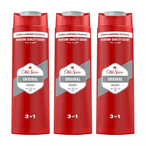 Old Spice Original 3 az 1-ben tusfürdő és sampon férfiaknak (3x400 ml)