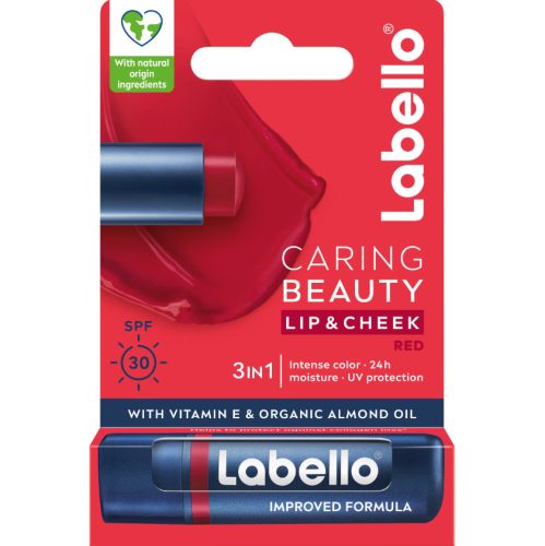 Labello ajakápoló Caring Beauty Red színezett 4,8g