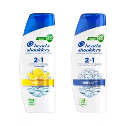 Head & Shoulders Classic Clean 2az1-ben korpásodás elleni sampon 330m + Head & Shoulders Citrus Fresh 2az1-ben korpásodás elleni sampon zsíros hajra 330ml csomag
