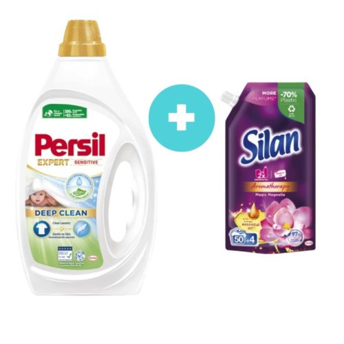 Persil Expert Sensitive folyékony mosószer 50 mosás 2,25 l + AJÁNDÉK: Silan Aromatherapy Magic Magnolia öblítő koncentrátum 54 mosás 594ml