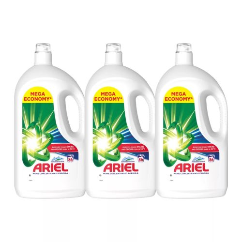 Ariel Mountain Spring folyékony mosószer 3x3,87 liter (258 mosás)