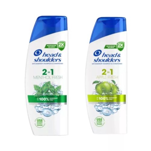 Head & Shoulders Apple Fresh 2az1-ben korpásodás elleni sampon 330ml + Head & Shoulders Menthol Fresh 2az1-ben korpásodás elleni sampon 330ml csomag