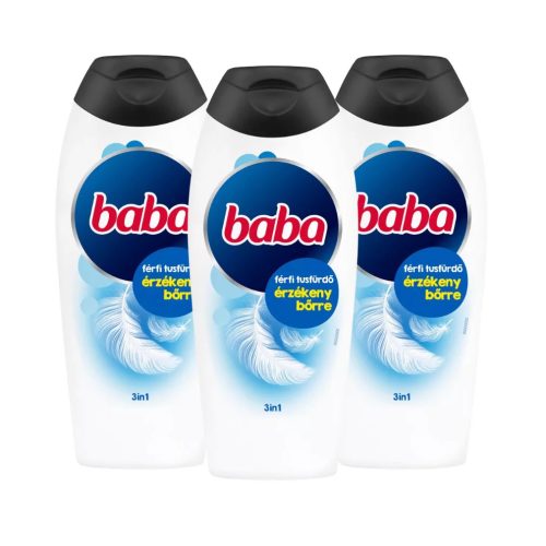 Baba 3in1 férfi tusfürdő érzékeny bőrre (3x400 ml)
