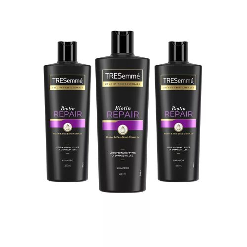 TRESemmé Biotin Repair sampon károsodott hajra biotinnal (3x400 ml) + ajándék fésű