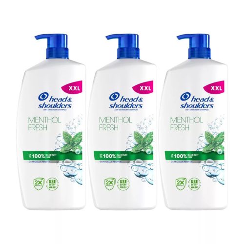 Head & Shoulders Menthol Fresh korpásodás elleni sampon (3x800 ml)