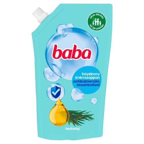 Baba folyékony szappan utántöltő antibakteriális teafaolajjal 500 ml