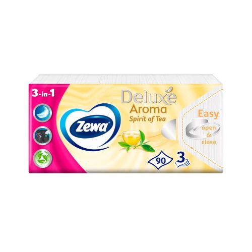 Zewa Deluxe Spirit of Tea 3 rétegű illatosított papírzsebkendő (90 db)