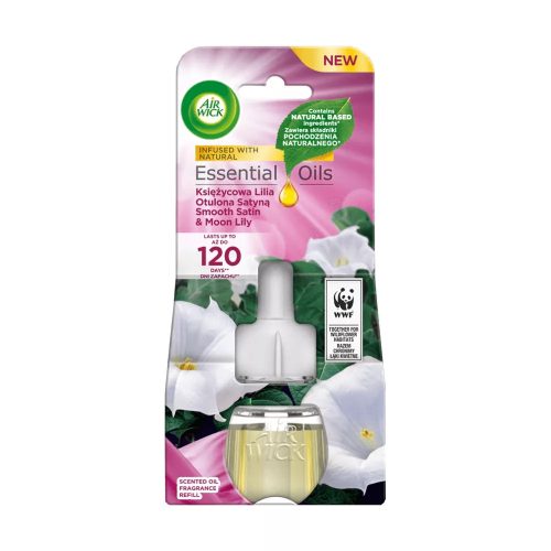 Air Wick elektromos légfrissítő utántöltő, Bársonyos Szatén és Éji Liliom illat (19 ml)