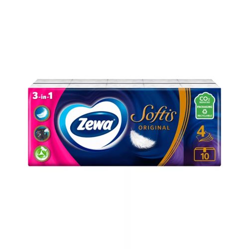 Zewa Softis Classic 4 rétegű papírzsebkendő (10x9 db)